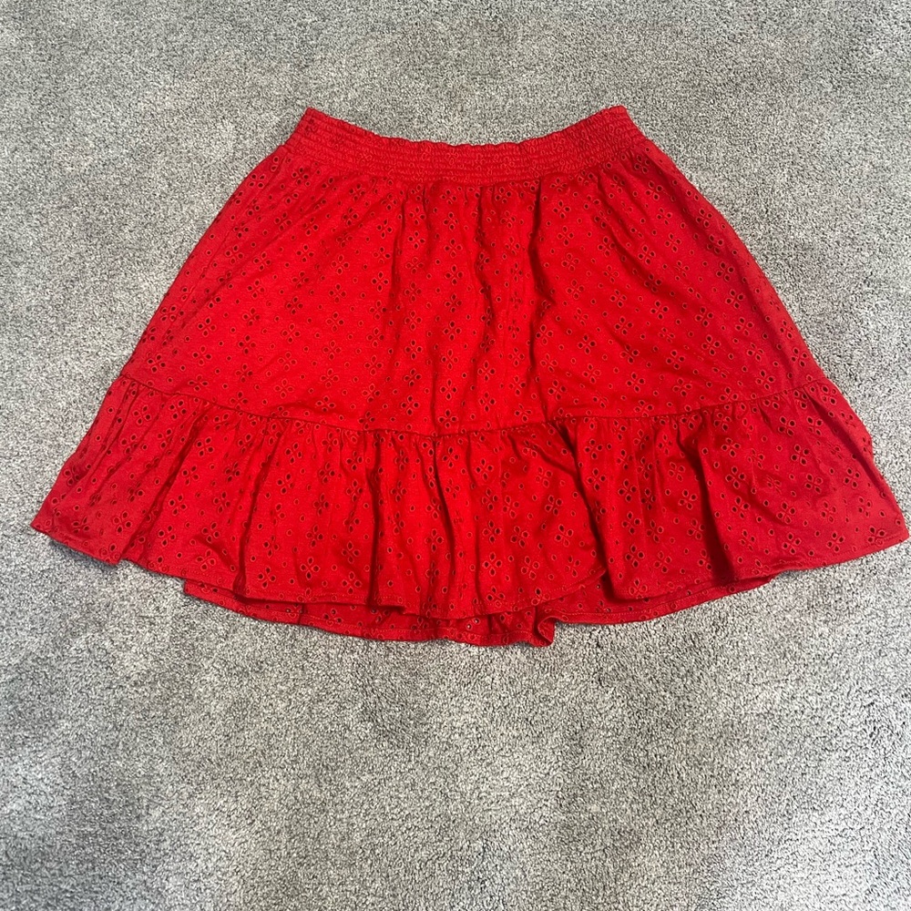 Loft Red Eyelet Women's Skirt